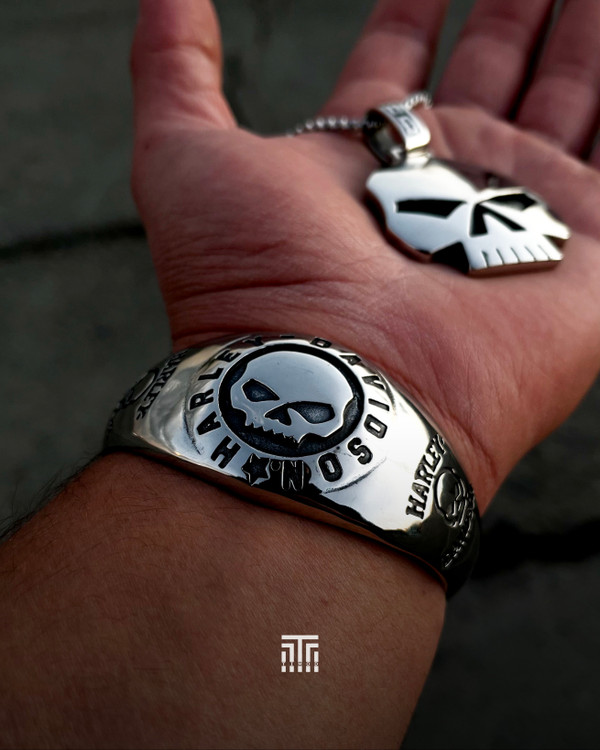 خرید ست دستبند و گردنبند هارلی دیویدسان