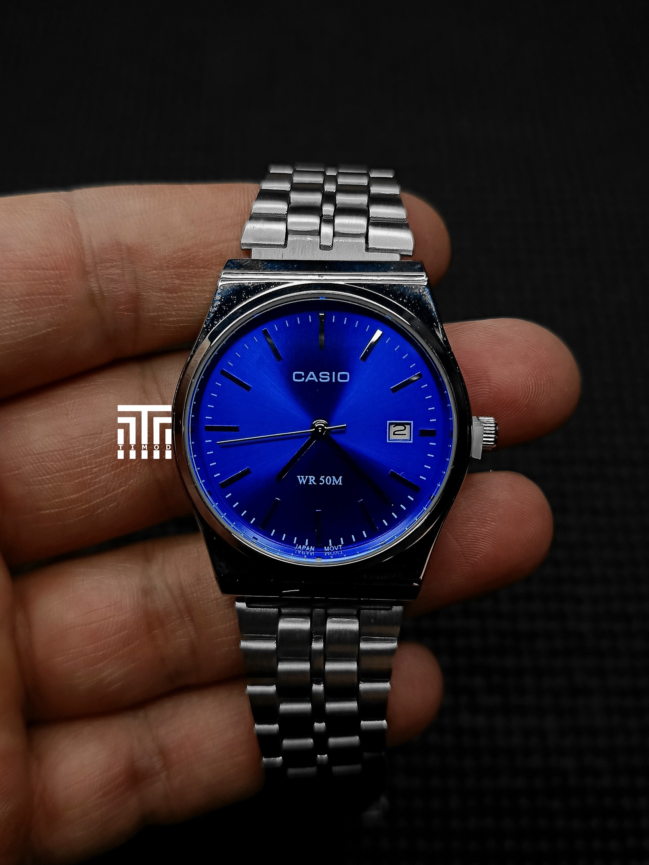 ساعت مچی کاسیو گادفادر صفحه آبی پارسی | Casio WR50M